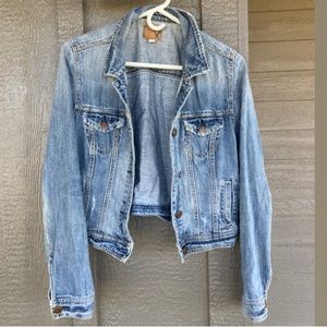 American Eagle Distressed Denim Jean Jacket